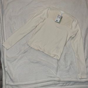 Cream color long sleeve blouse size medium